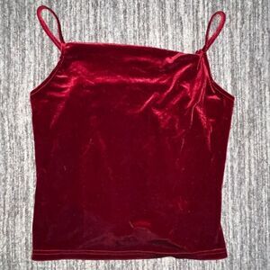 Yoins Women’s Size‎ Medium Strappy Velvet Tank Top Red 90s Y2K Style Shirt New